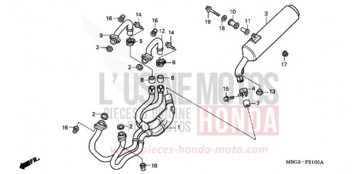 SILENCIEUX D'ECHAPPEMENT (VFR800FIW/X) VFR800FIX de 1999
